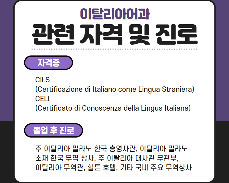 관련자격 및 진로