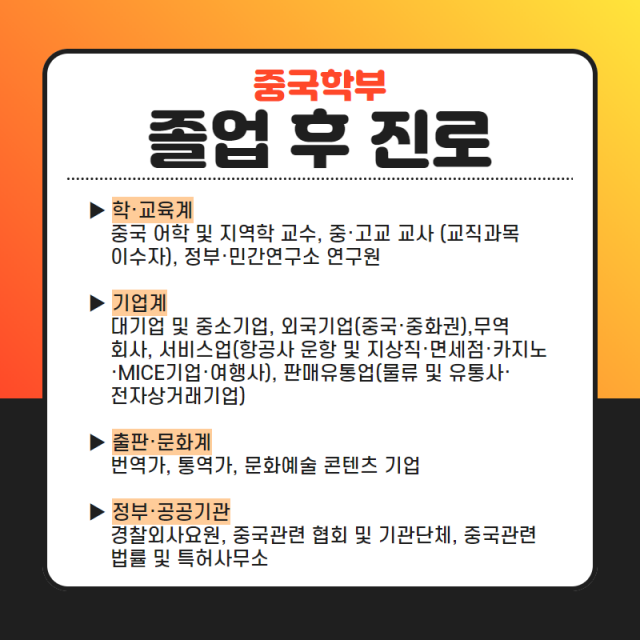 졸업 후 진로