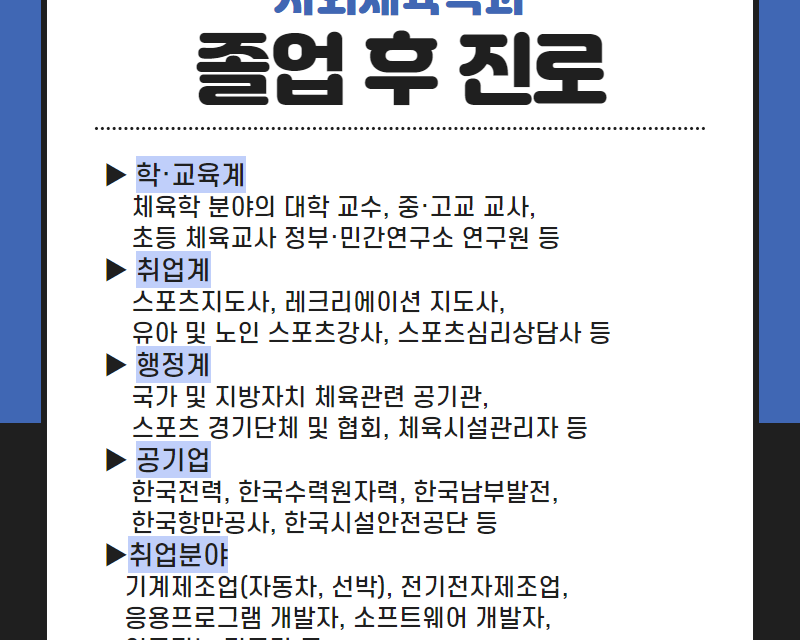 졸업 후 진로