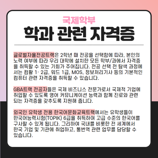 학과 관련 자격증