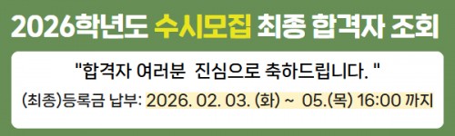 2026학년도 수시모집 최종 합격자 안내2